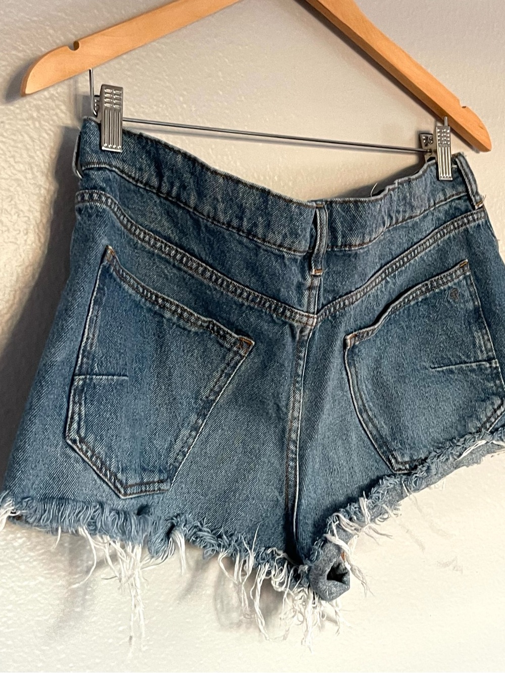 PILCRO Distressed Light Blue Denim Cutoff Shorts - Picture 6 of 7
